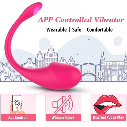 Bluetooth Telefon Kontrollü Pembe Vibratör